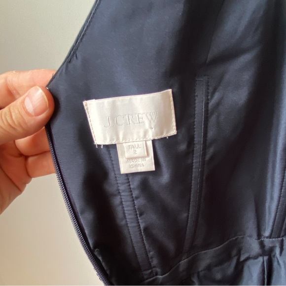 ☀️ J.Crew Navy Silk Dress – 100% Silk, V-Neck, Cocktail Style, US 2 - Picture 6 of 7